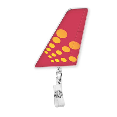 SpiceJet aviation design on durable plastic with metal clip tail-shape retractable ID card badge.