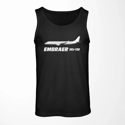 The Embraer ERJ-190 aviation design on breathable cotton tank top.