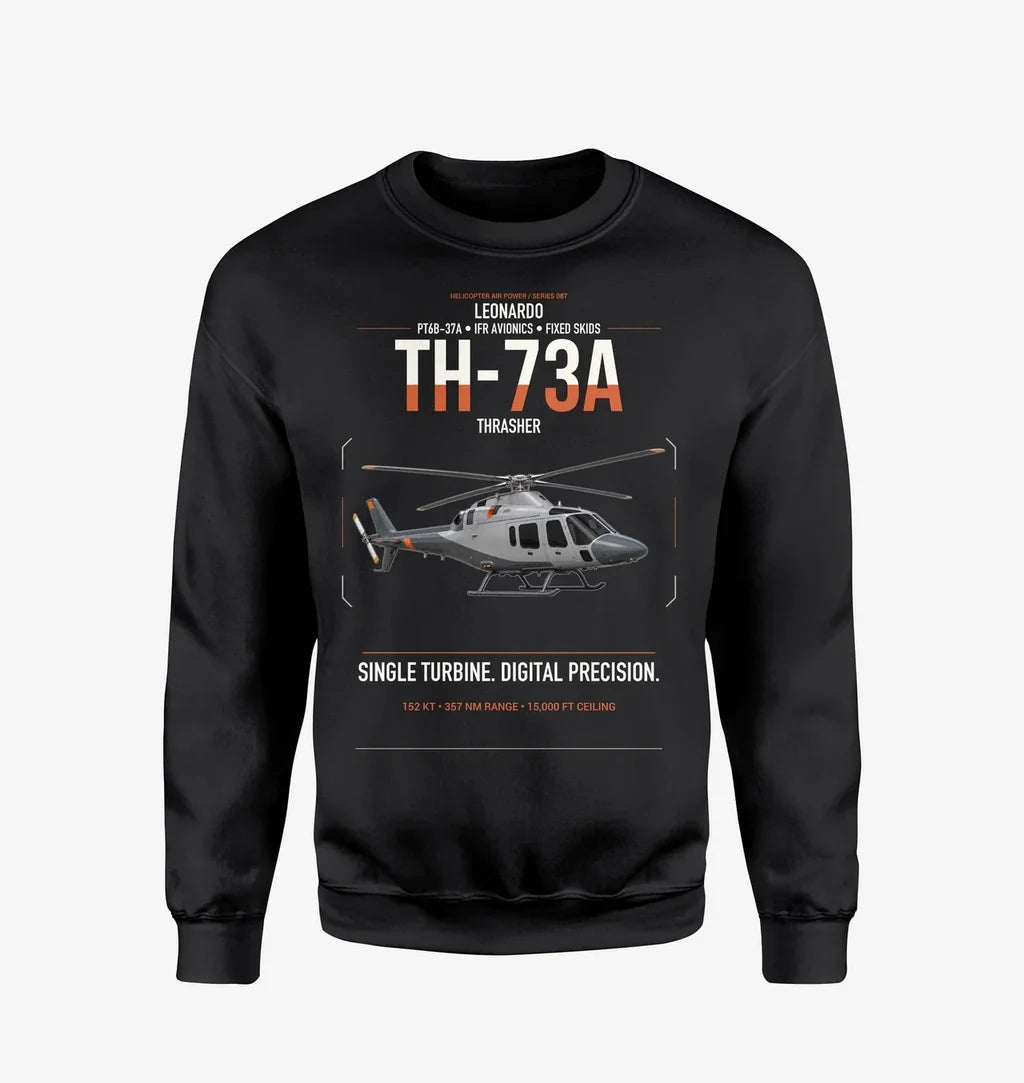 Leonardo TH-73A Thrasher design on black sweatshirt