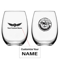 Thumbnail for Aviation Lovers Water & Drink aviation design on water glass, crystal-clear premium glassware.