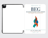 Thumbnail for Belgrade Nikola Tesla Airport (BEG) design on white ipad tablet case