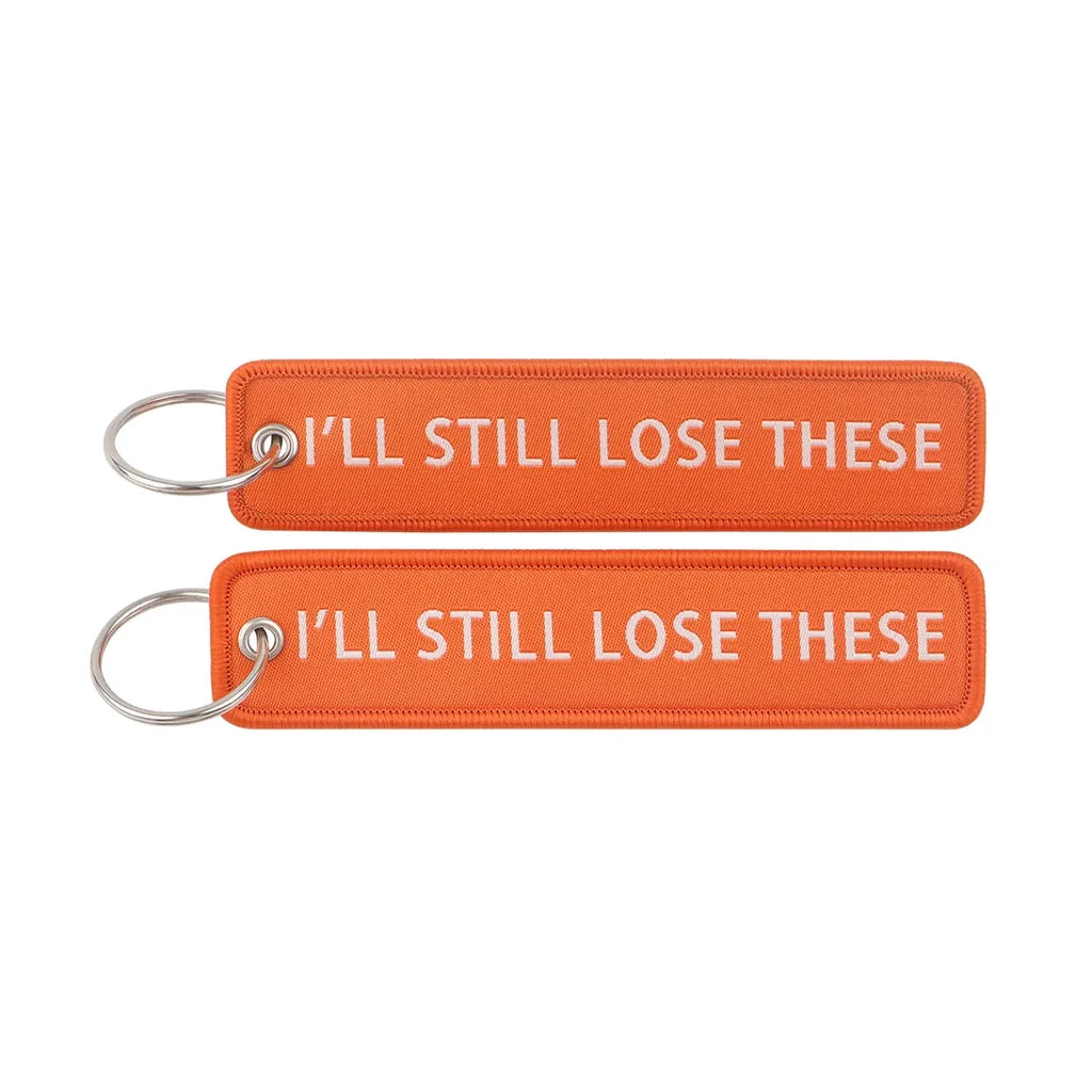 I’LL STILL LOSE THESE aviation fashion key chain in polished metal.