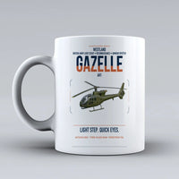 Thumbnail for Westland Gazelle AH1 design on white ceramic mug, double-side print