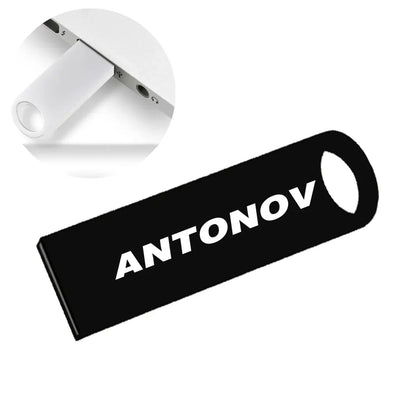 Antonov & Text aviation design on durable waterproof casing waterproof USB device.