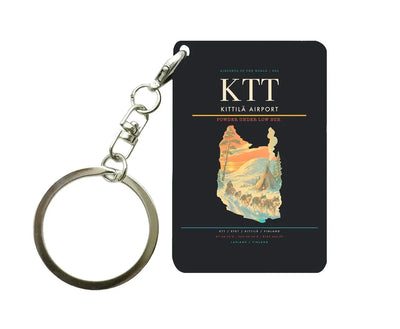 Kittilä Airport (KTT) design on black key chain