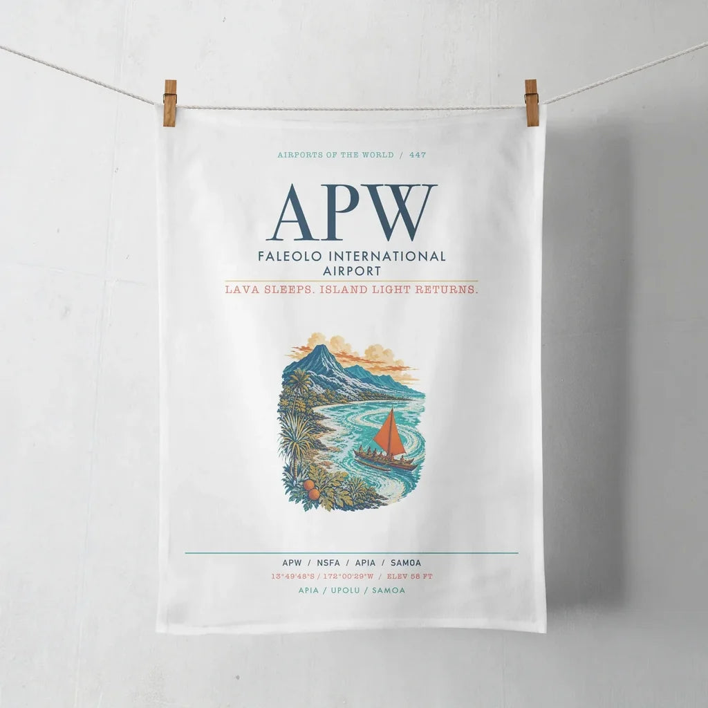Faleolo International Airport (APW) design on white towel