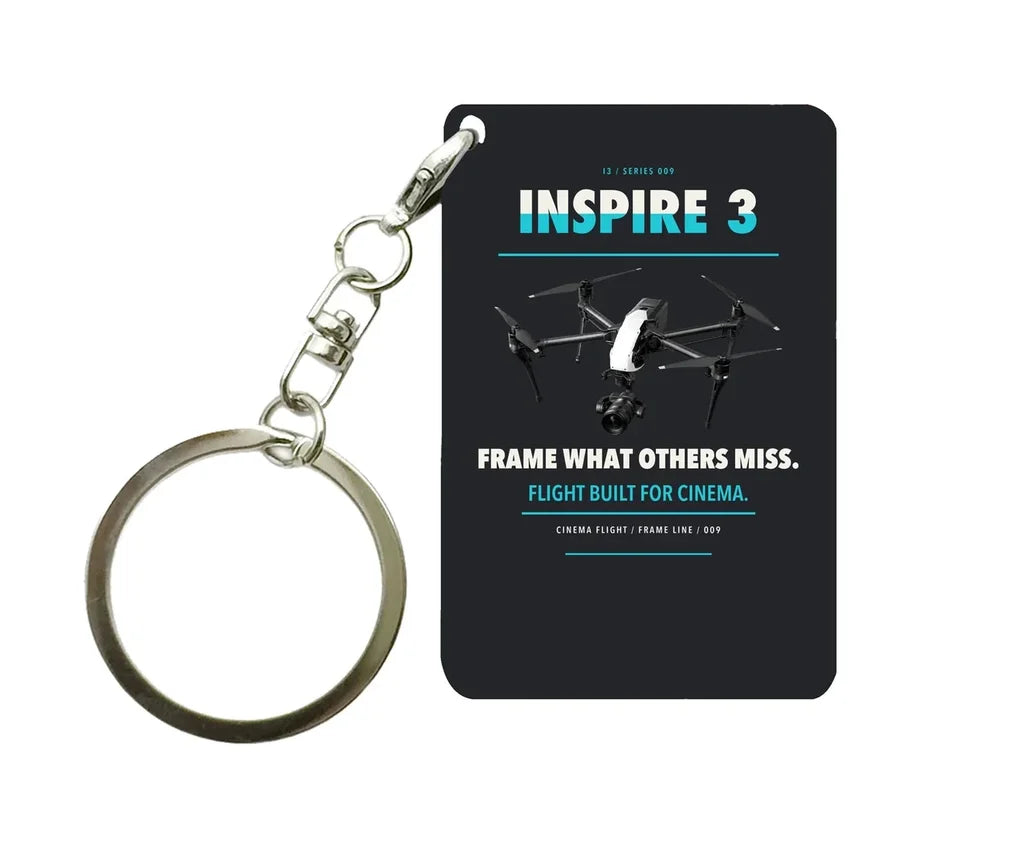 DJI Inspire 3 Key Chain design on black key chain