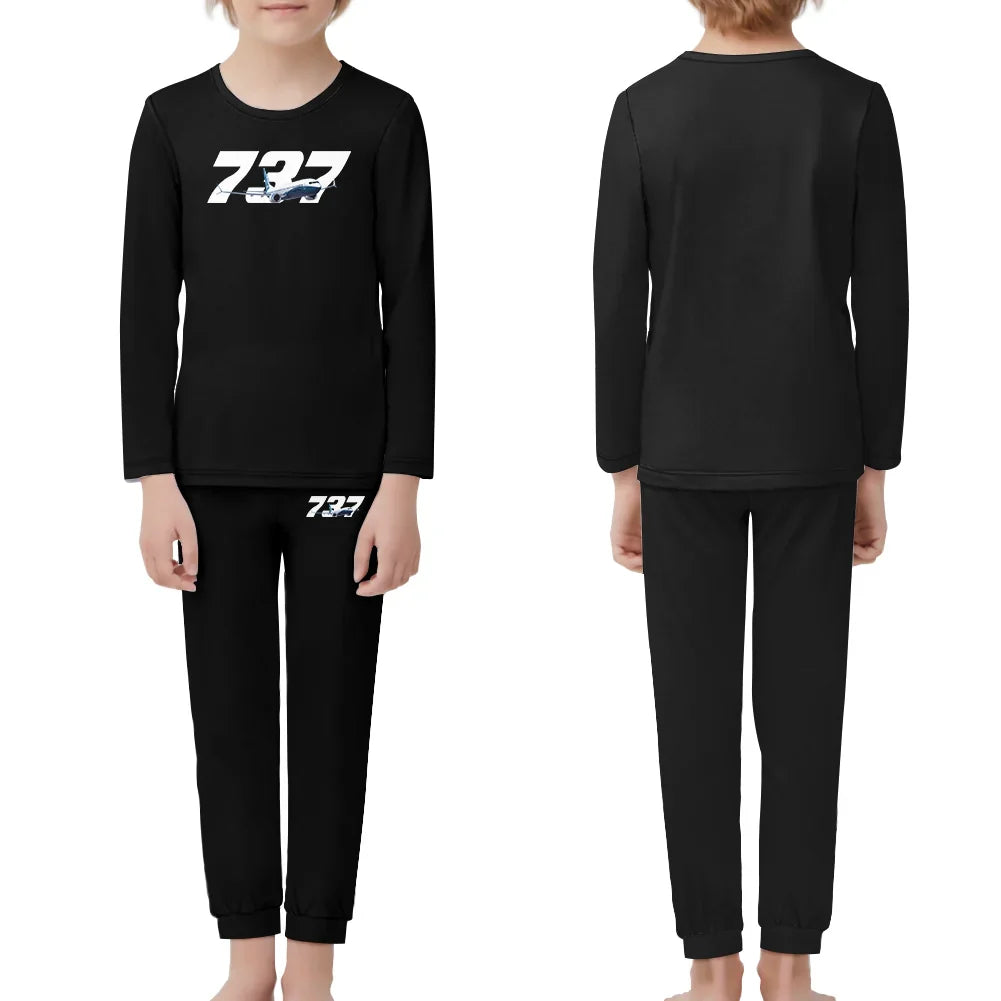 Super Boeing 737 children pajamas - Black