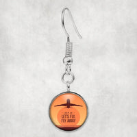 Thumbnail for Let's Fly Away aviation-themed earrings, polished hypoallergenic alloy.