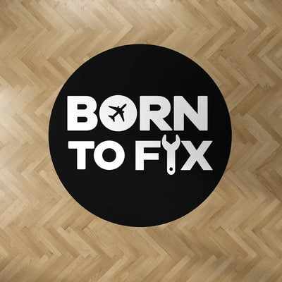 Born To Fix Airplanes Carpet & Floor Mats (Round) aviation design on durable carpet pile with non-slip backing round carpet f.