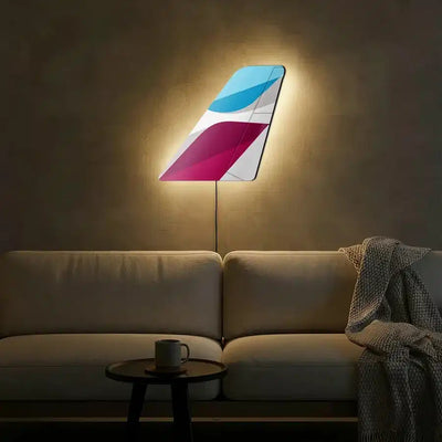 Eurowings Airlines aviation design on durable metal with LED aircraft tail wall art.