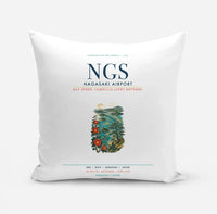 Thumbnail for Nagasaki Airport (NGS) design on white pillow