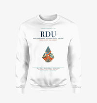 Thumbnail for Raleigh-Durham International Airport (RDU) design on white sweatshirt