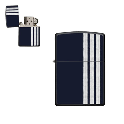 Special Silver Pilot Epaulettes 3 Lines aviation metal lighter in premium metal alloy.