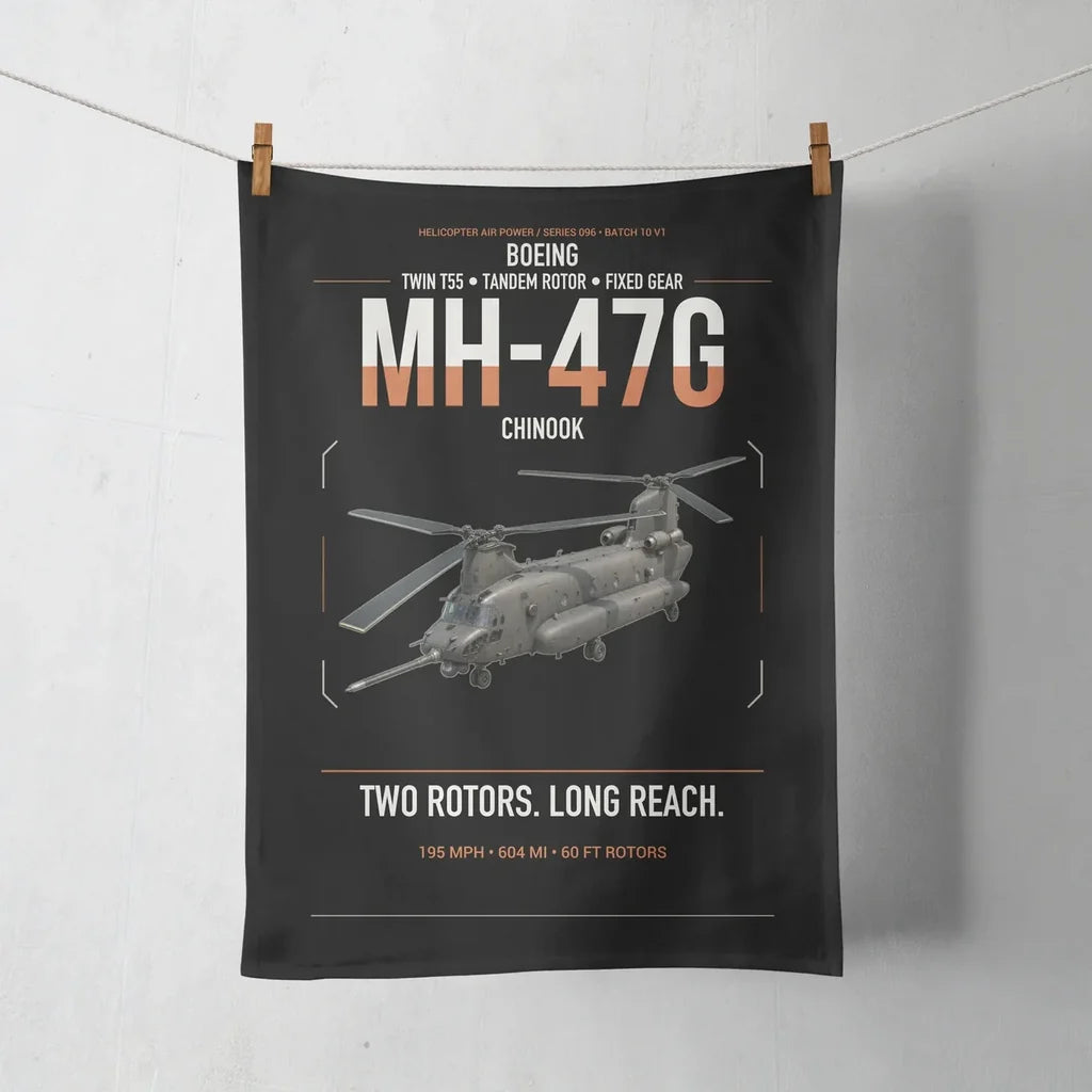 Boeing MH-47G Chinook design on black towel