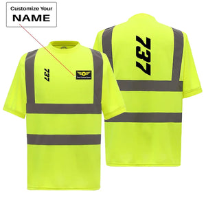 Boeing 737 Text Reflective Polo & T-Shirts