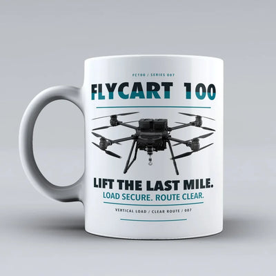 FlyCart 100 Mug design on white dji
