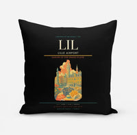 Thumbnail for Lille Airport (LIL) design on black pillow