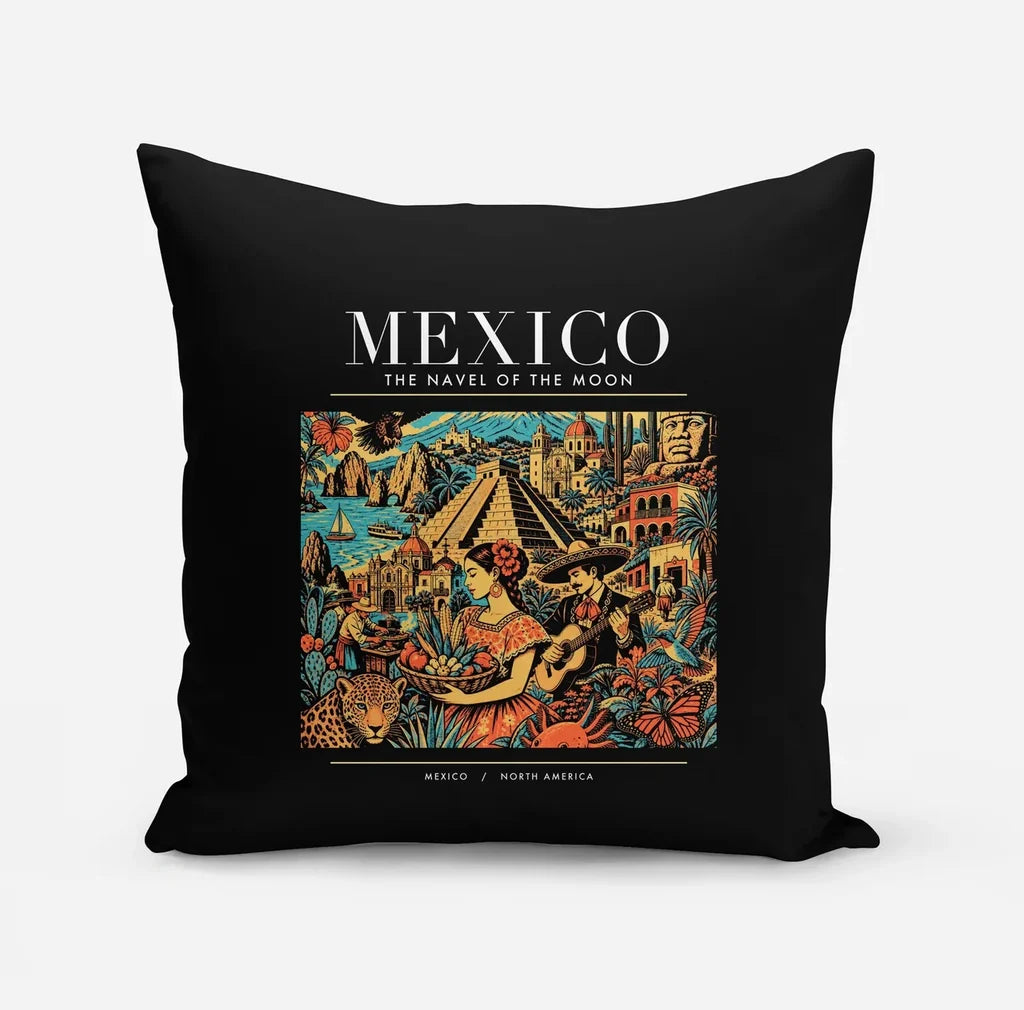 MEXICO - Poster - Pillow - Black