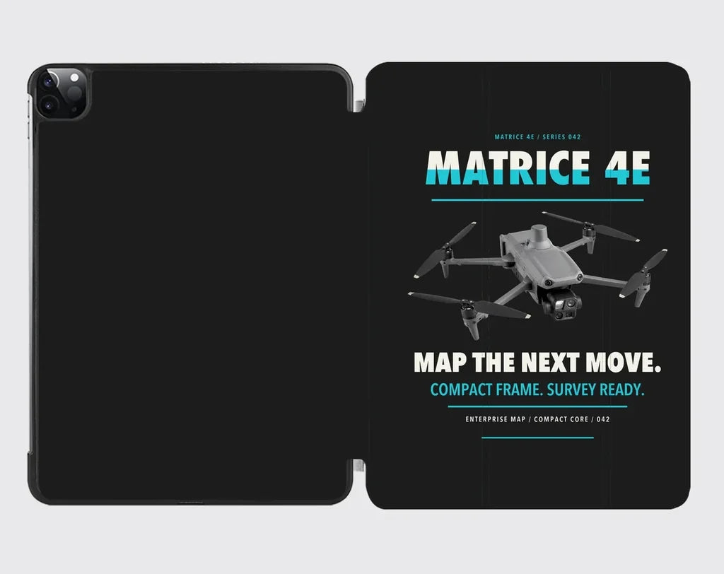 DJI Matrice 4E design on black ipad tablet case