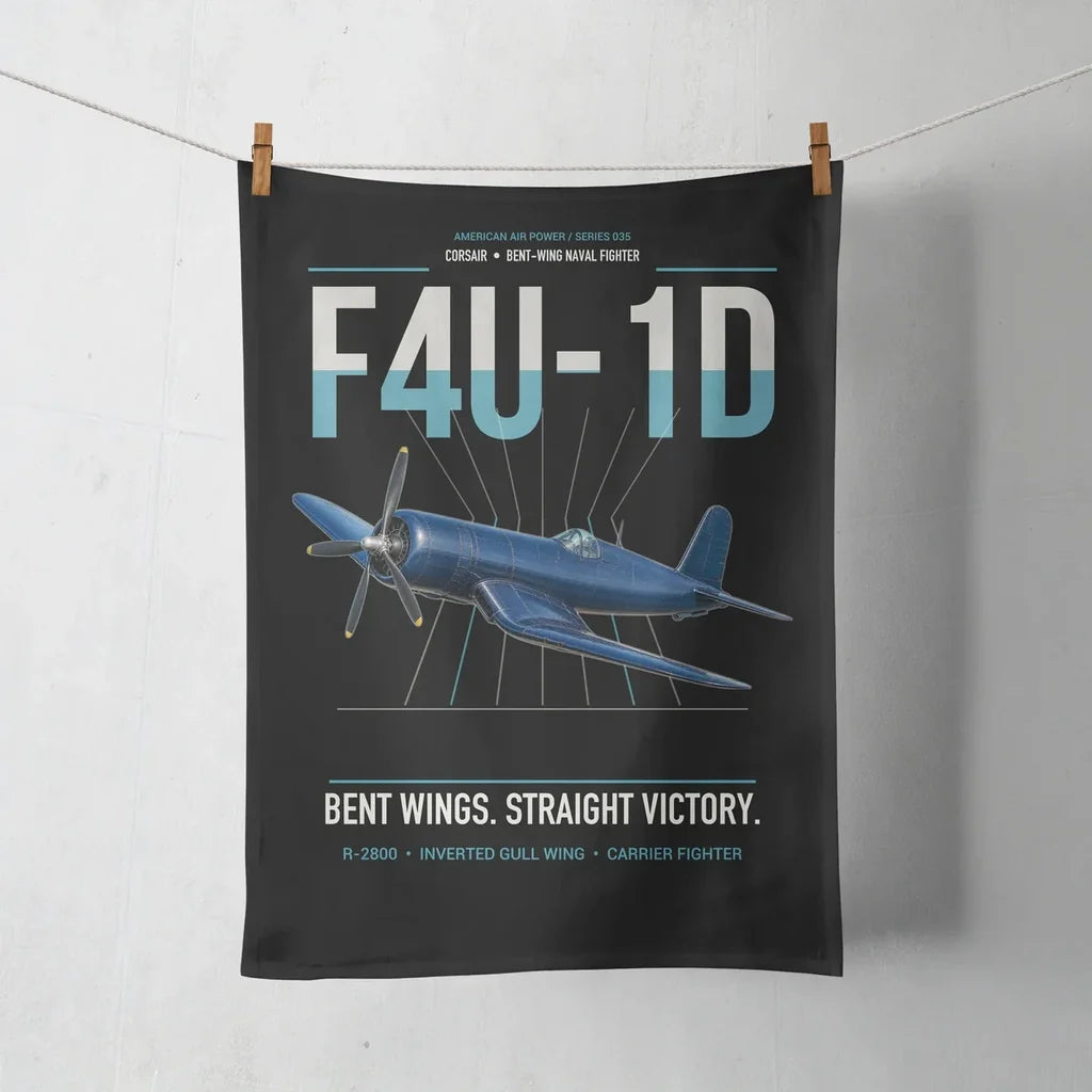 F4U-1D Corsair design on black towel