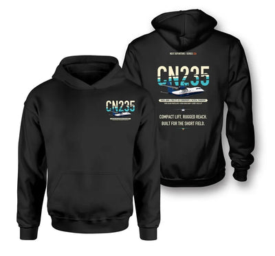 Airbus CN235-300M design on black hoodie