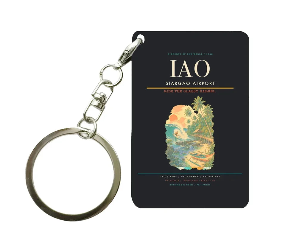 Siargao Airport (IAO) design on black key chain