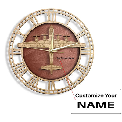 Boeing B-29 Superfortress aviation design on premium wood wooden wall clock.