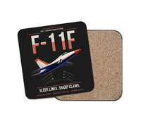 Thumbnail for F-11F Tiger design on black 1 piece coaster