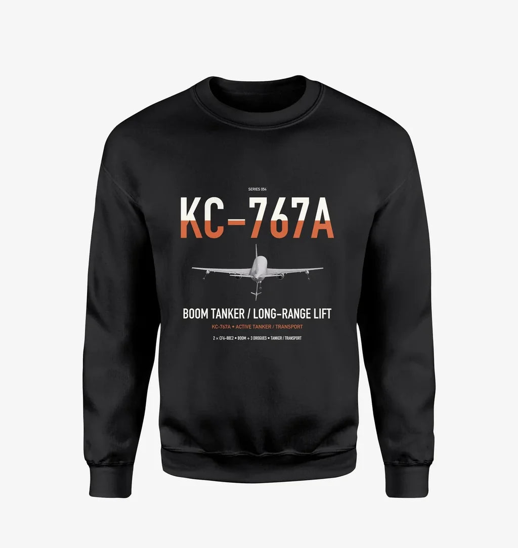 Boeing KC-767A design on black sweatshirt