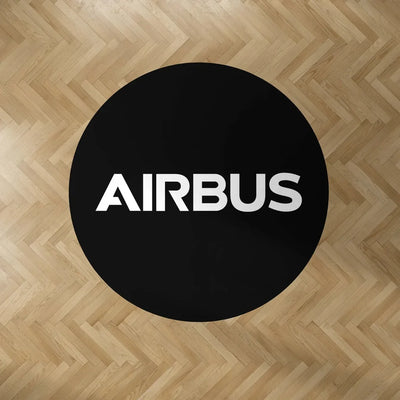 Airbus & Text Carpet & Floor Mats (Round) aviation design on durable carpet pile with non-slip backing round carpet floor mat.