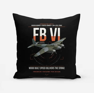 de Havilland Mosquito FB VI design on black pillow