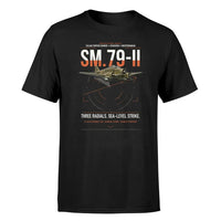 Thumbnail for Savoia-Marchetti SM.79-II Sparviero design on black t-shirt, single-side print