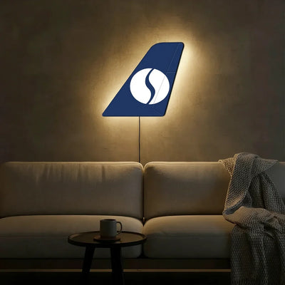 sabena aviation design on durable metal with LED aircraft tail wall art.