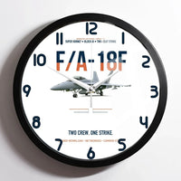 Thumbnail for F-A-18F Super Hornet Block III Two Crew One Strike design on white framed wall clock