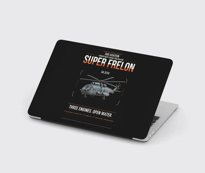 Sud Aviation SA 321G Super Frelon design on black MacBook case