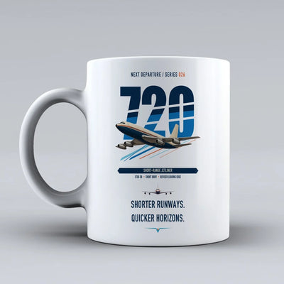Boeing 720B double-side print on white ceramic mug