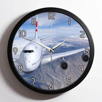 Thumbnail for Graphical Boeing 747 aviation design on premium wood and metal wall clock.