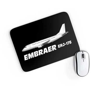 The Embraer ERJ-175 aviation design on neoprene with anti-slip base mouse pad.