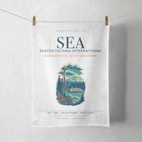 Thumbnail for Seattle-Tacoma International Airport (SEA) design on white towel
