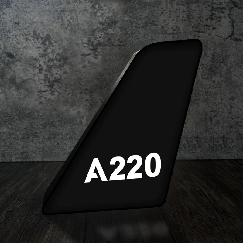 Airbus A220 Flat Text Led Aircraft Tail aviation art 3D aircraft tail lamp in premium acrylic with LED.
