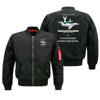 Thumbnail for Cessna Citation X+ design on black bomber jacket, double-side print