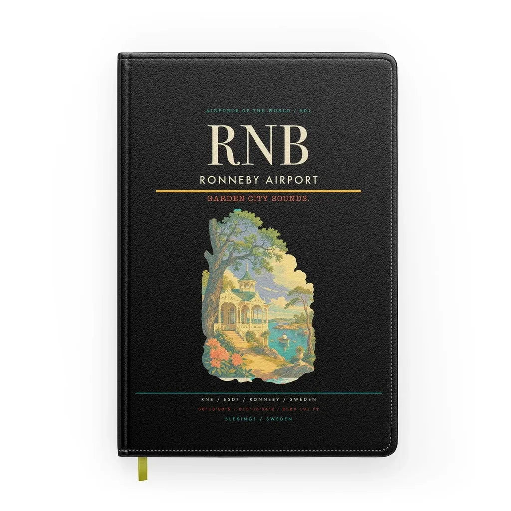 Ronneby Airport (RNB) design on black notebook