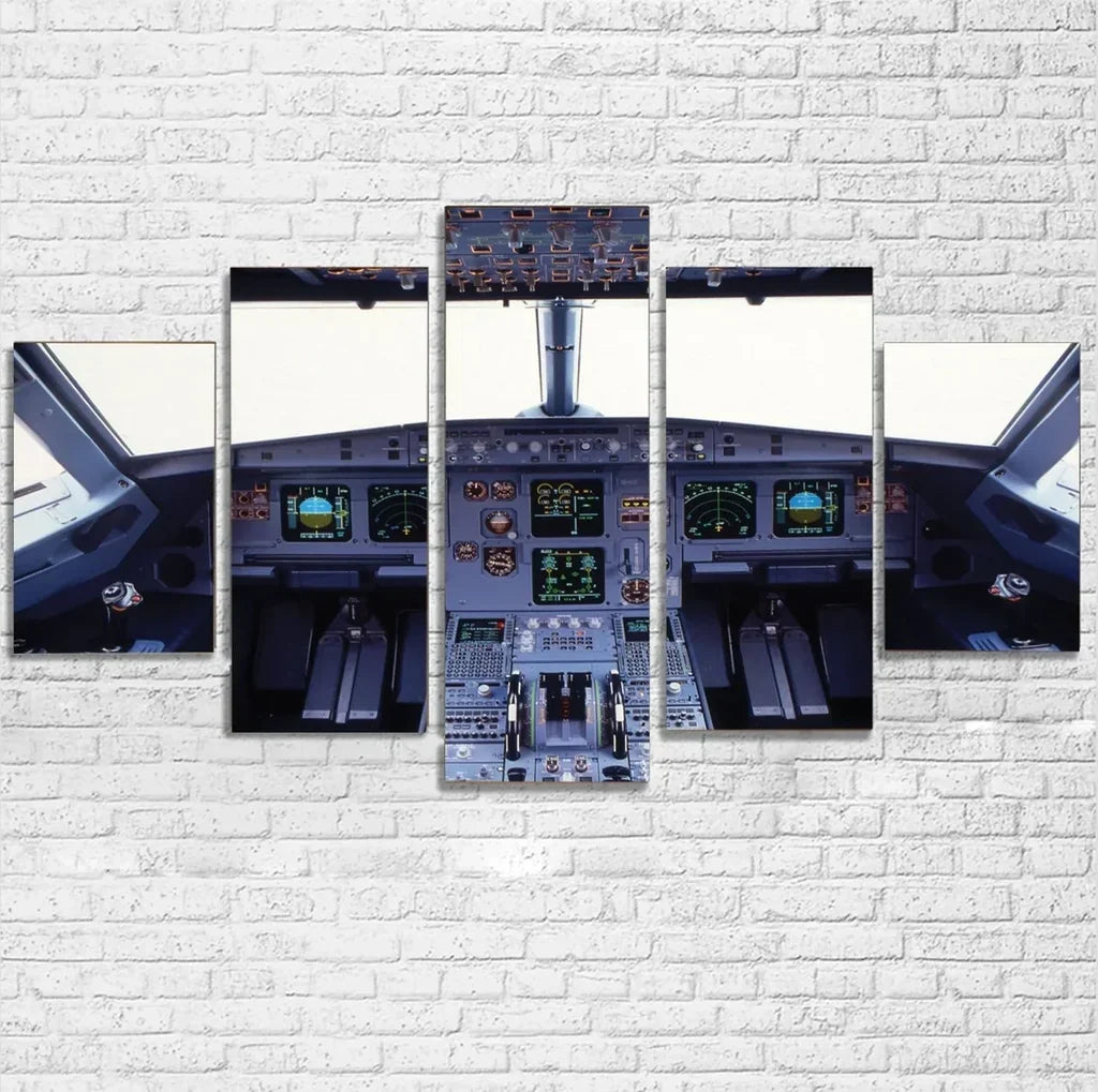Airbus A320 Cockpit Wide canvas - Multiple (5 Panels)