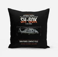 Thumbnail for Mitsubishi Sikorsky SH-60K design on black pillow