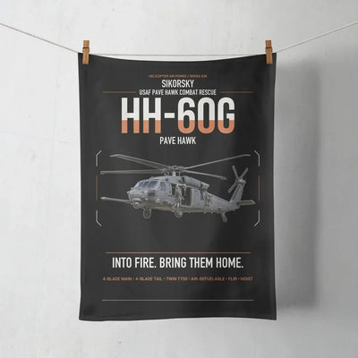 Sikorsky HH-60G Pave Hawk design on black towel