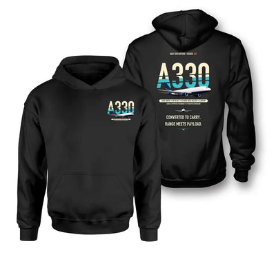 Airbus A330-200P2F design on black hoodie