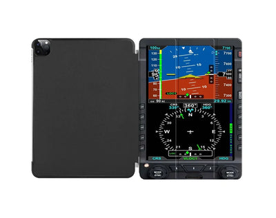 Airplane Primary Flight Display & HSI aviation print iPad case, fits iPad.