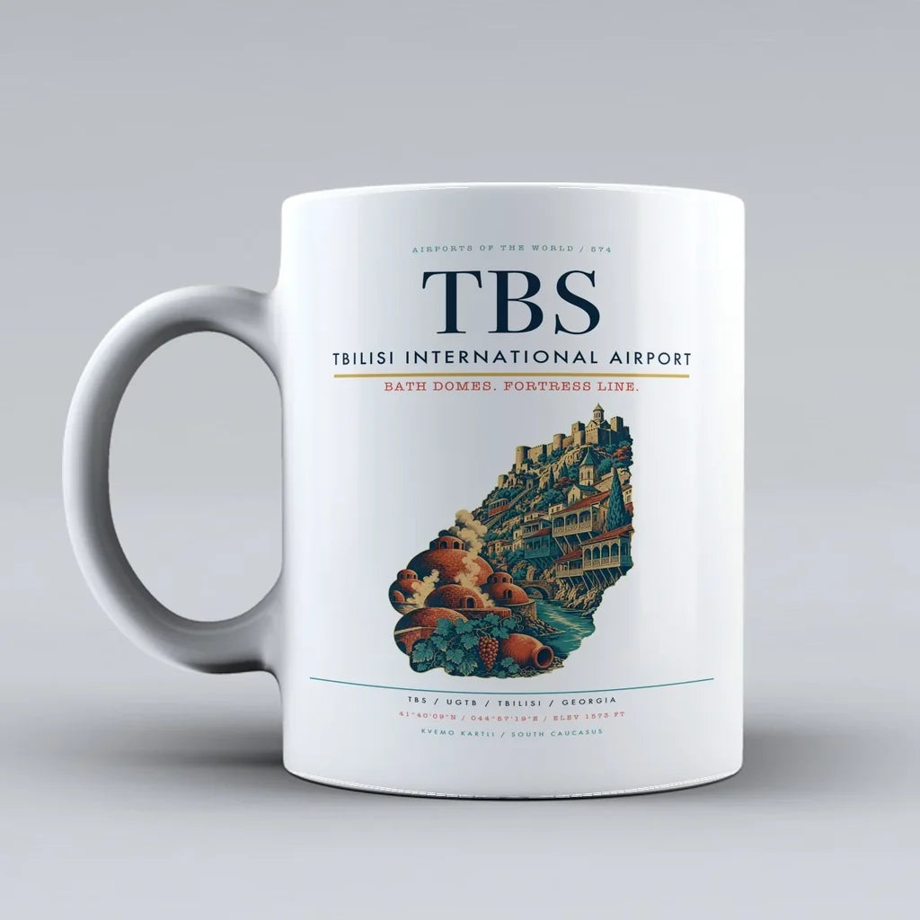 International Airport TBS Mug design on white tbilisi