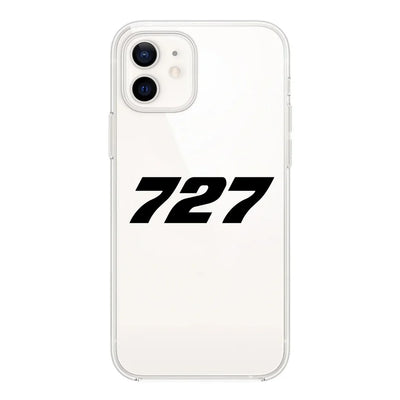 Boeing 727 Flat Text Transparent Silicone aviation design on transparent iPhone case for iPhone.
